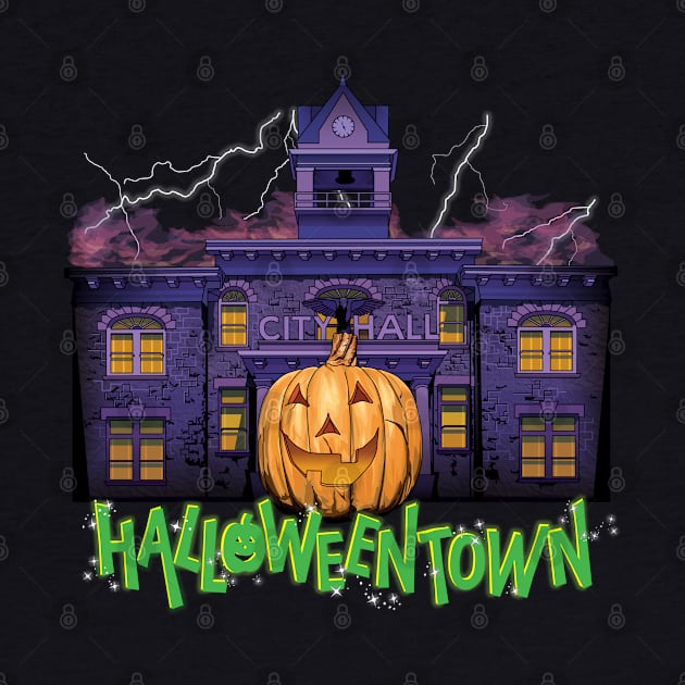 Halloweentown Spooky Square for Halloween by Screen Fiend Merch